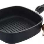 cast iron grill pan with removable handle photo