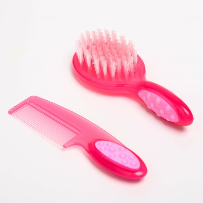 Set de cuidado del cabello, peine + cepillo, rosa