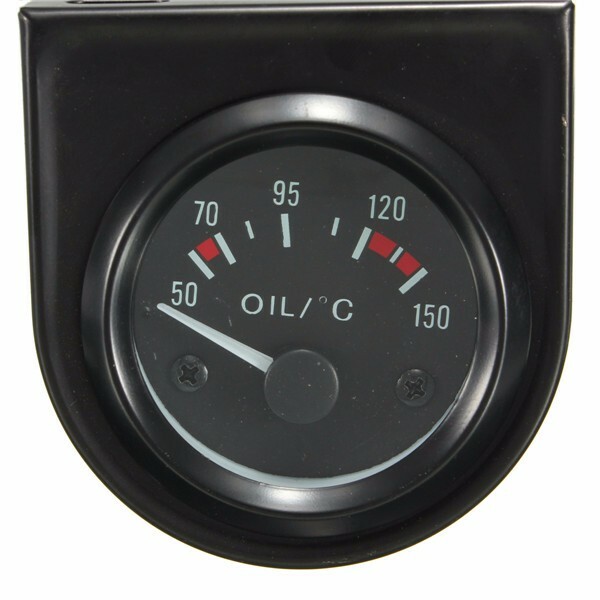 רכב אוניברסלי שחור טמפרטורת מד מד טמפ 50-150 Light נורת LED 2 \