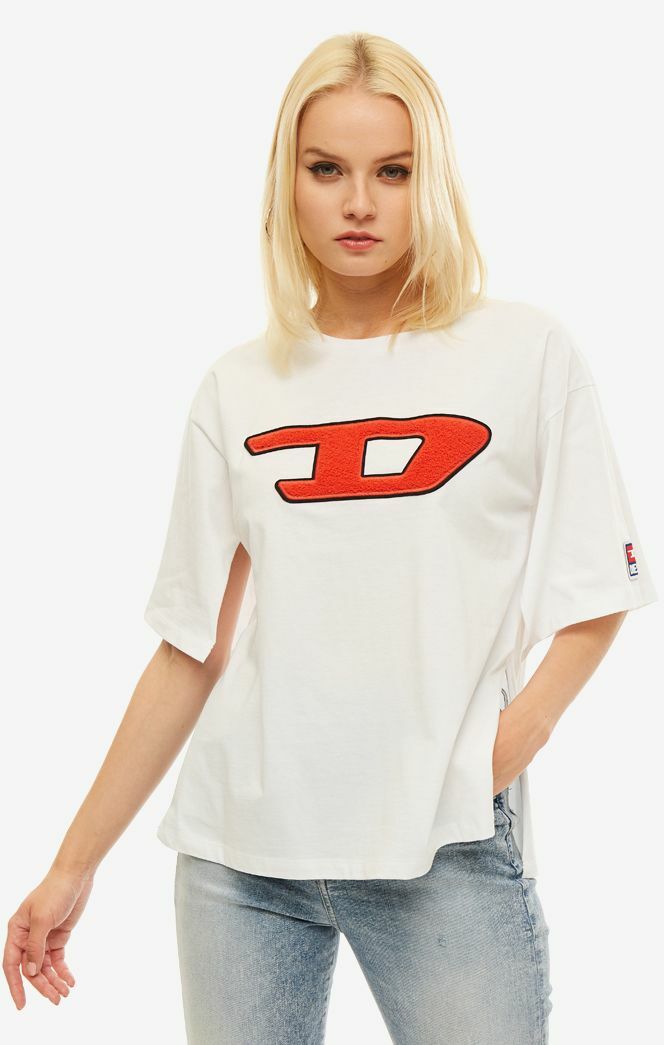T-shirt da donna bianca DIESEL 00SWN4 0CATJ 100