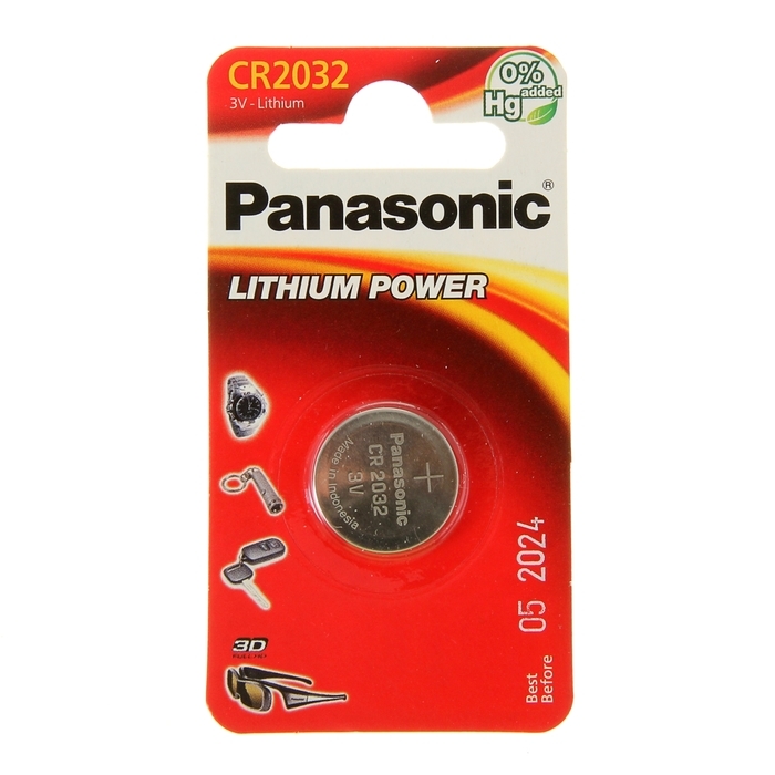 Batteria al litio Panasonic Power Cells, CR2032-1BL, blister, 1 pezzo