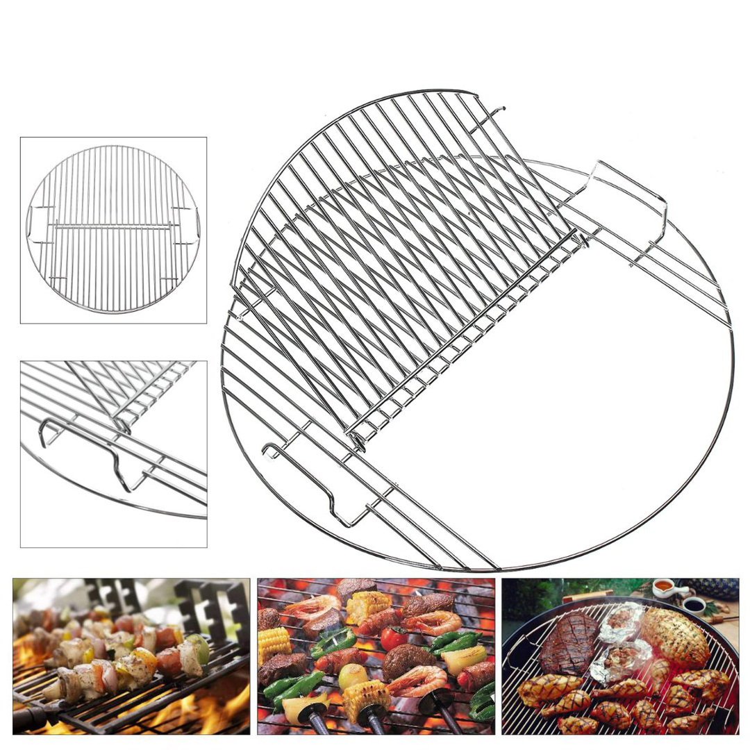 Ver grelha redonda para churrasco em malha de aço inoxidável com estrutura de cozinha a carvão para churrasco substituível