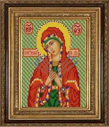 Drawing on fabric (Beads) SKATE art. 9125 Mother of God Seven-shot 15x18 cm