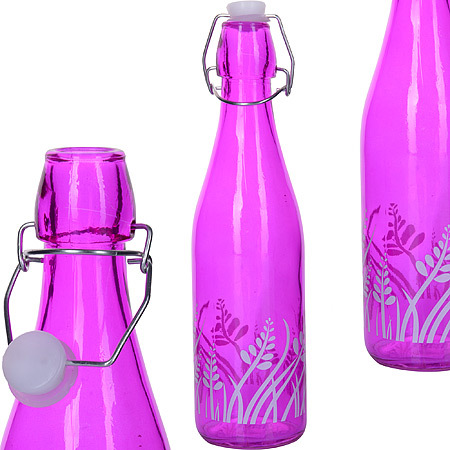 Bottiglia in vetro 500ml con coperchio VIOLA LR (x24)