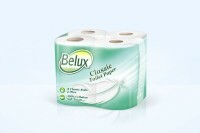Toaletný papier Belux. Klasický, 2 vrstvový, biely, 8 roliek