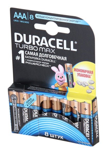 Pile Duracell TURBO MAX AAA LR03 8 pièces
