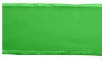 Bånd til buer med metallisk kant, 7 cm x 25 m, farve: grøn, art. S3502