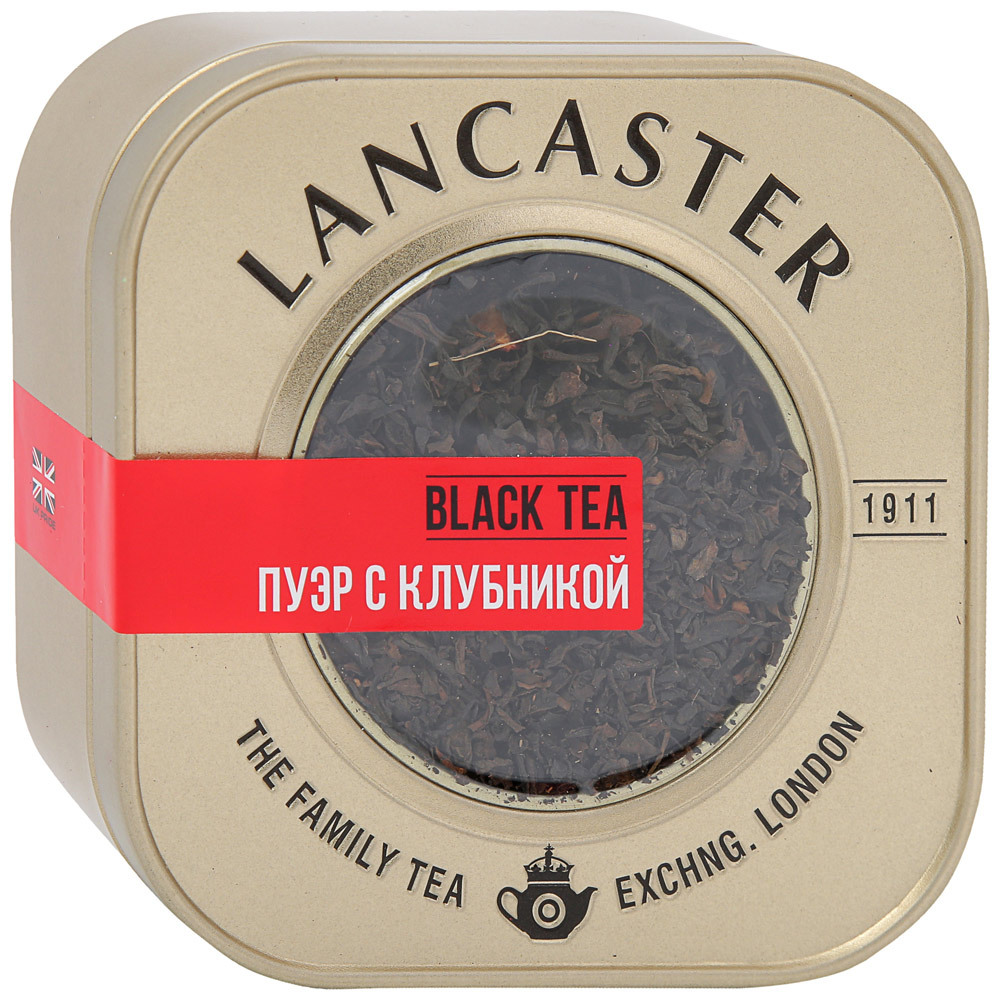 Lancaster svart kinesisk Pu-erh-te med jordbær 75g