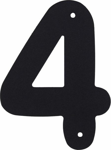 Number " 4" Larvij large color black