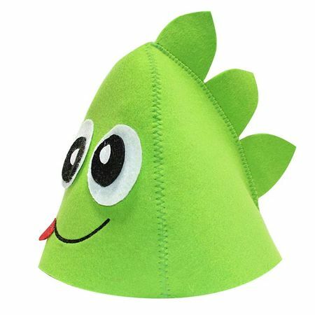 Chapeau de bain Dragon avec peigne en feutre vert