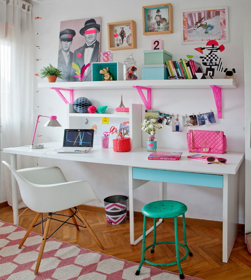 Desktop für Kreativität im Mädchenzimmer