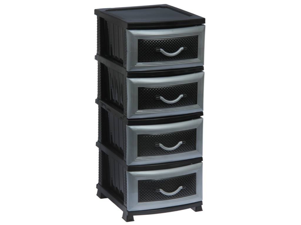 Chest of drawers Rossplast Dolphin 4 tiers Black