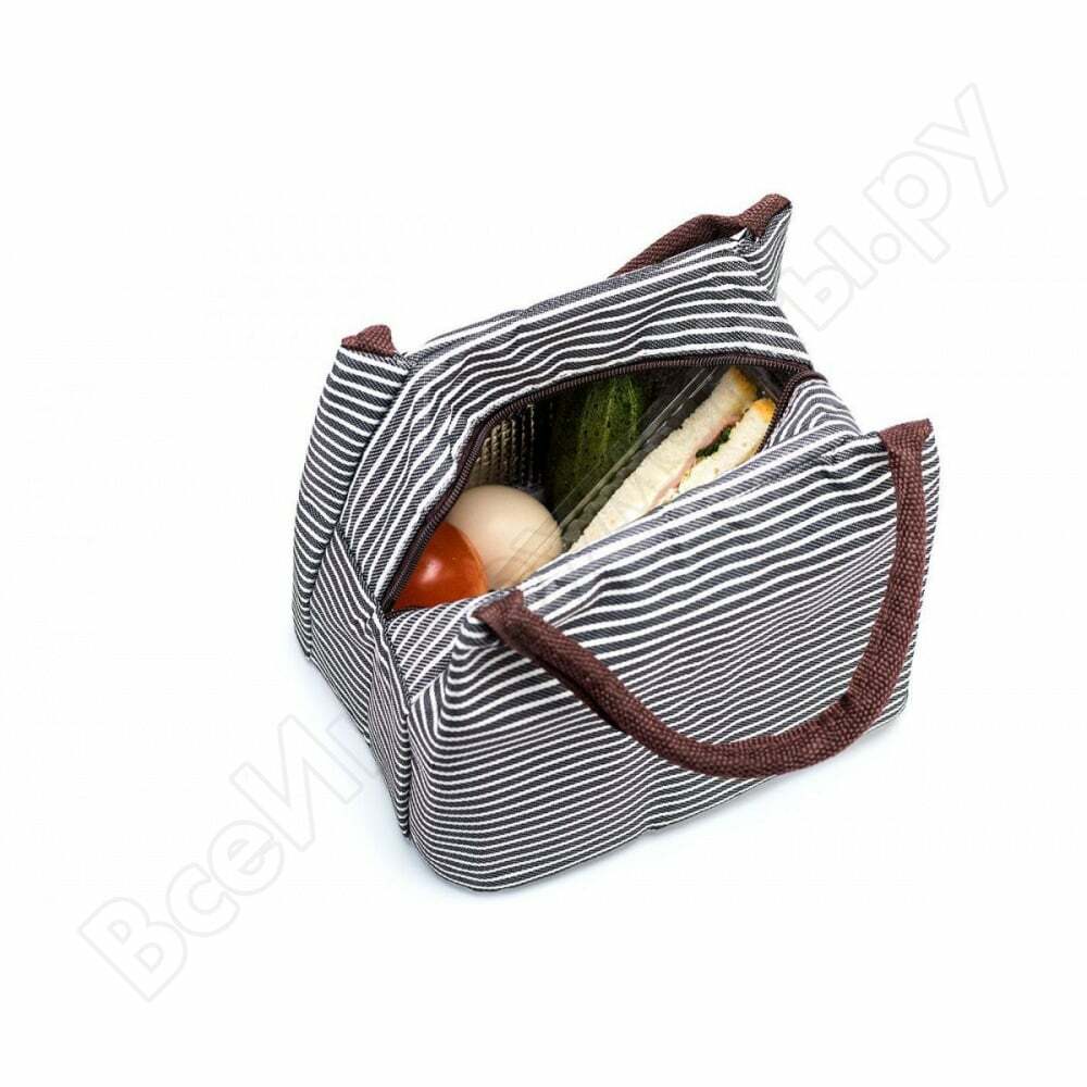 Lunch box termico a strisce Bradex pranzo caldo, nero tk 0260