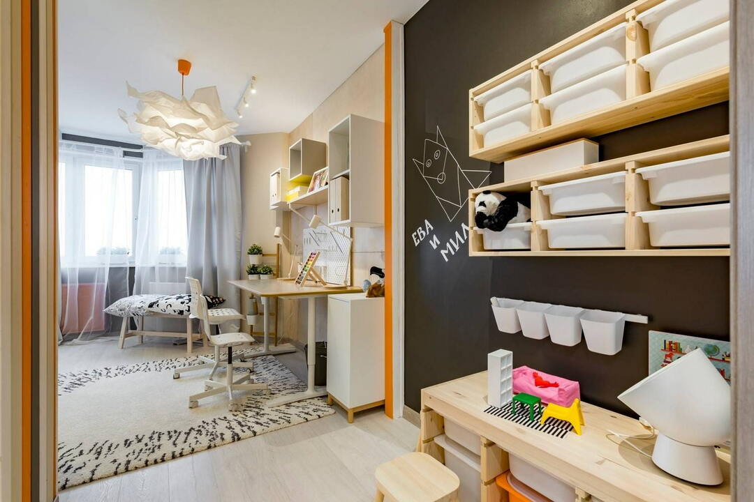 Möbler för ett barnrum för två: designalternativ, interiörfoton