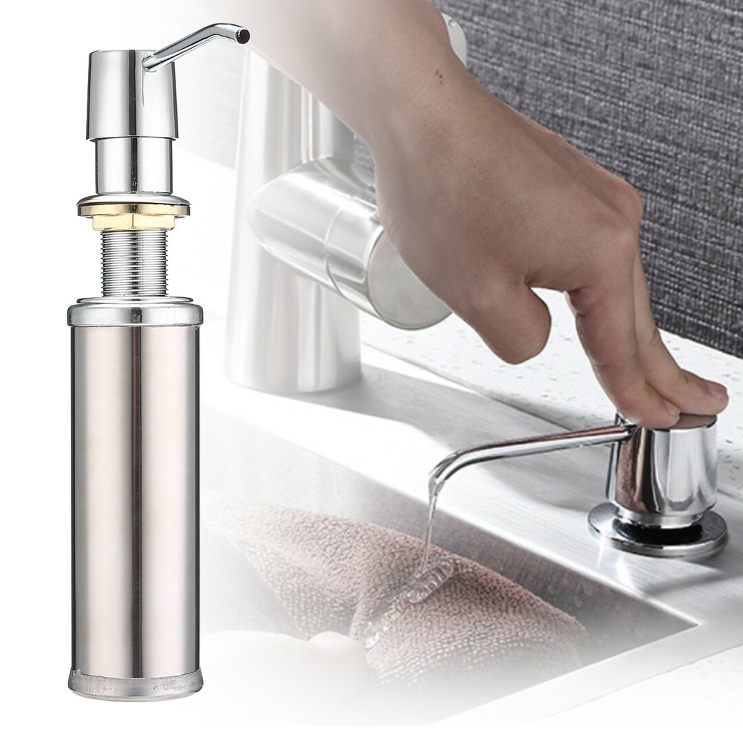 Sliver Nerezový dávkovač tekutého mýdla Koupelna Kuchyňský dřez Čerpadlové lahve