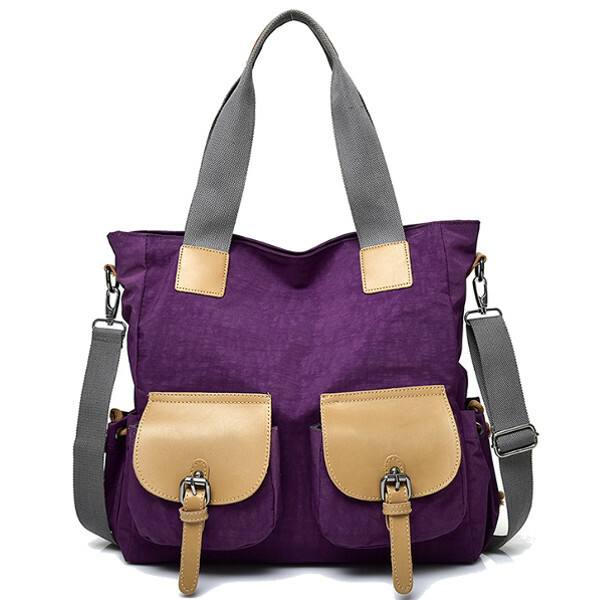 Damen Nylon Vordertaschen Einkaufstaschen Lässige Umhängetaschen Handtaschenkapazität Shopping Umhängetaschen