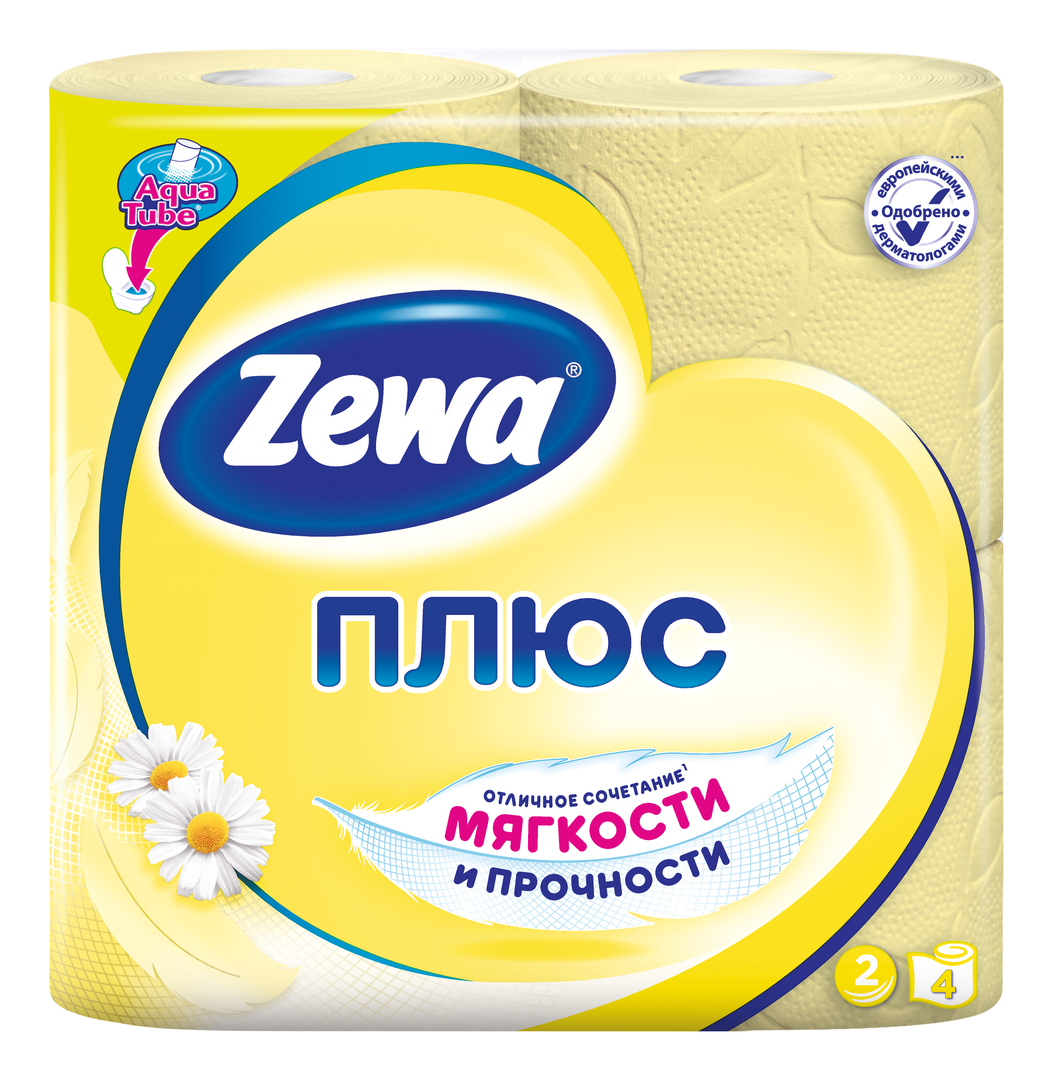 Zewa Plus Tuvalet Kağıdı Papatya, 2 kat, 4 rulo