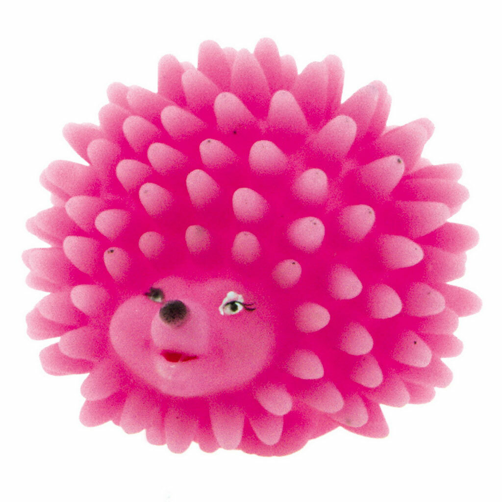 Hračka pro psy DEZZIE Růžový ježek, koule, vinyl, 8,8x8cm