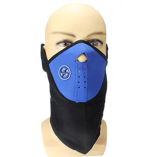 Máscara facial cor azul para motociclismo ciclismo esqui snowboard pescoço