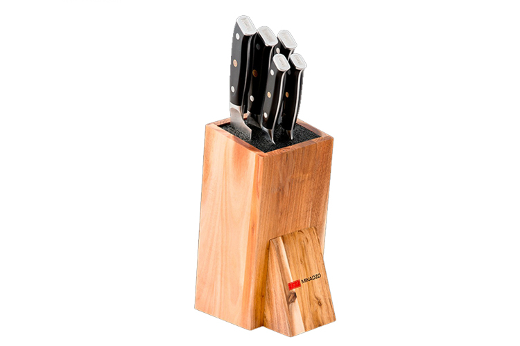 Set of 5 Mikadzo Yamata Kotai steel kitchen knives and universal stand 4992006