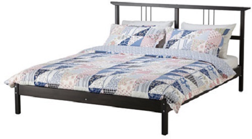 Łóżko podwójne IKEA, Rikene, 140X200 cm, czarnobrąz, 302.439.45
