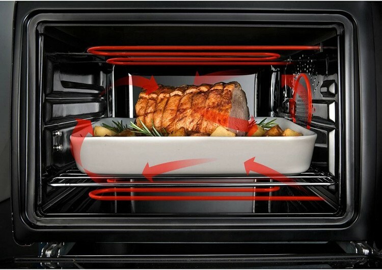 La presencia de convección asegura un calentamiento uniforme en la cámara del horno y, como resultado, una cocción de alta calidad de los platos preparados.