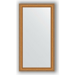 Miroir dans un cadre baguette Evoform Definite 55x105 cm, perles or sur bronze 60 mm (BY 3074)