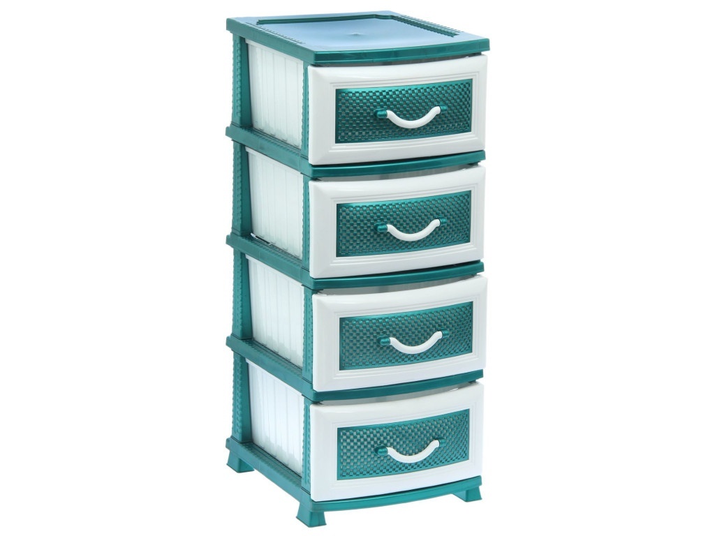 Chest of drawers Rossplast Dolphin 4 tiers Turquoise