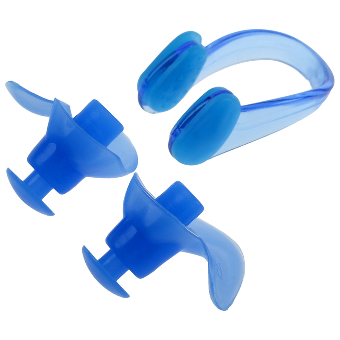 Tampões de ouvido de natação + clipe nasal, silicone, cores misturadas