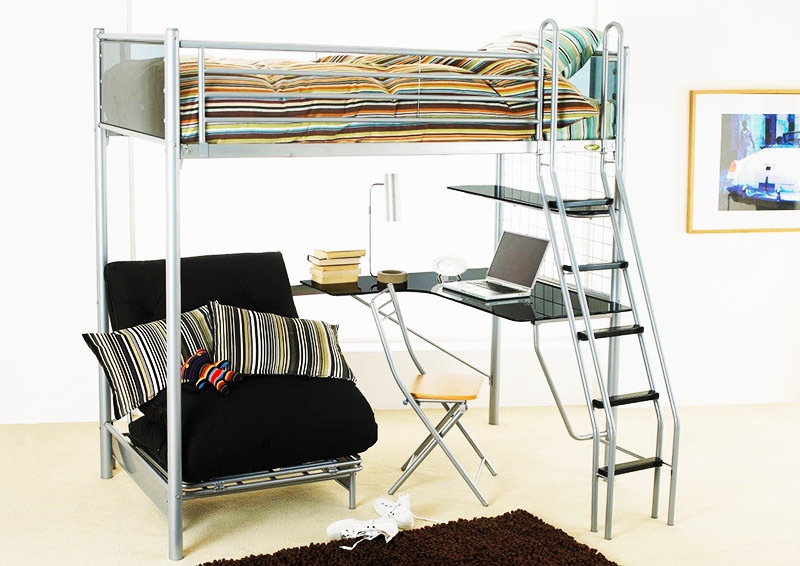 מיטת לופט עם ספה: דגמים מודרניים, רעיונות ורישומים