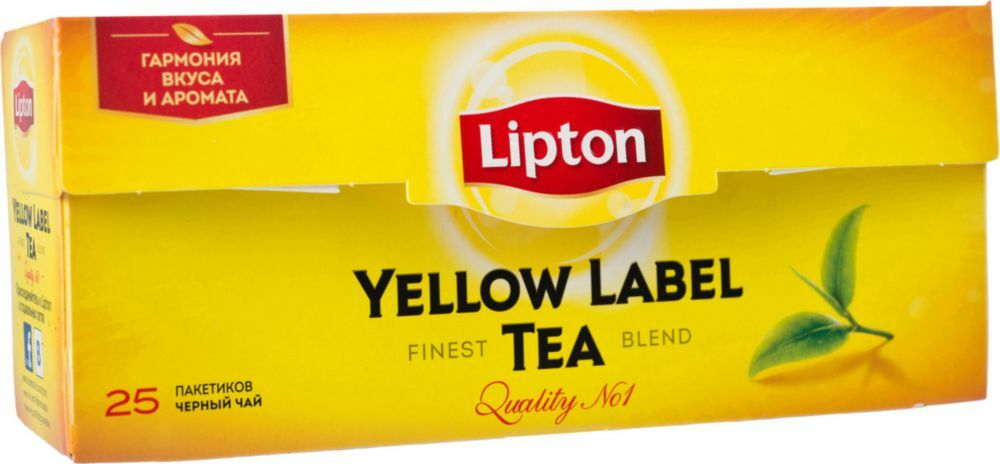 Lipton gele label thee zwarte thee 25 zakjes