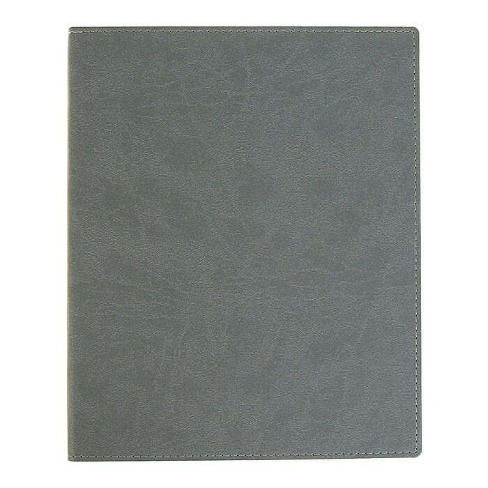 Business notebook A4, 96 sheets " Premium", imitation leather, light gray