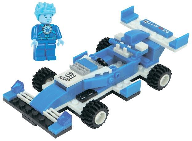 Plastmasas konstrukciju komplekts Spēļu pilsēta Fixies Transports Formula 1 zils GI-6262