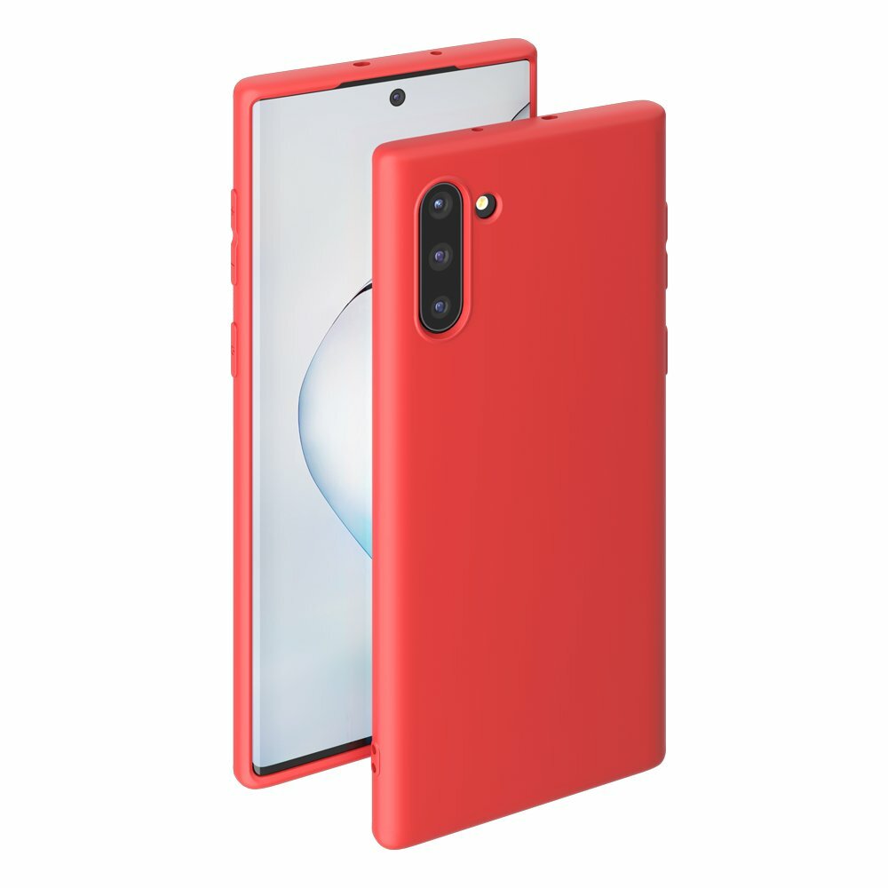 Samsung Galaxy Note 10 için Akıllı Telefon Kılıfı Deppa Jel Renkli Kılıf 87334 Kırmızı Klipsli Kılıf, PU