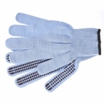 Pletené rukavice, akryl, PVC gel \
