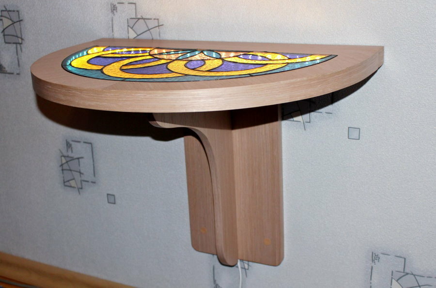 Folding table made of solid wood