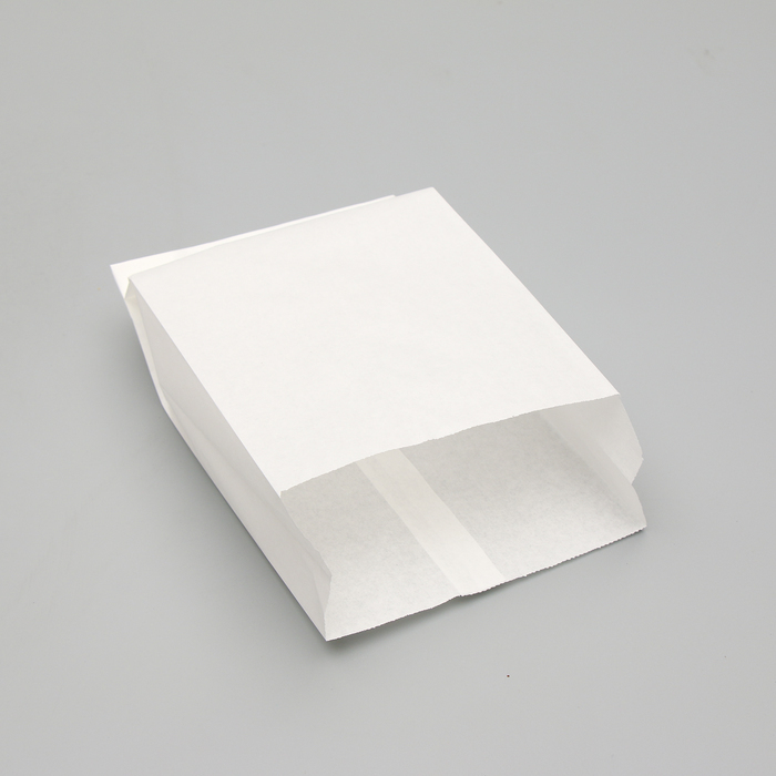 Papirnata vrečka za polnjenje, bela, dno v obliki črke V, 22,5 x 14 x 6 cm