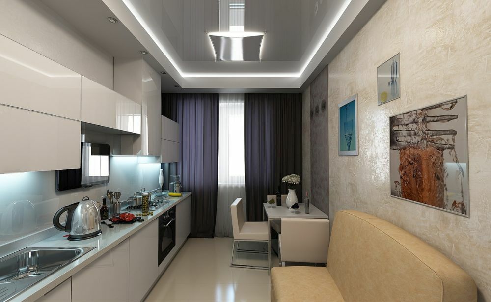 High-tech kitchen 12 sq m