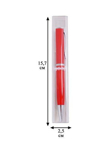 Poklon kemijska olovka. plavo Premier crveno tijelo, bijeli metal, plastična kutija