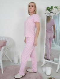 Pants for women Flowers, size: 44, color: pink