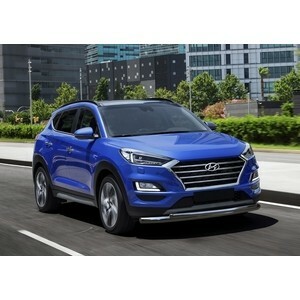 Front bumper protection d57 + d42 Rival for Hyundai Tucson III restyling (2018-present), R.2311.001