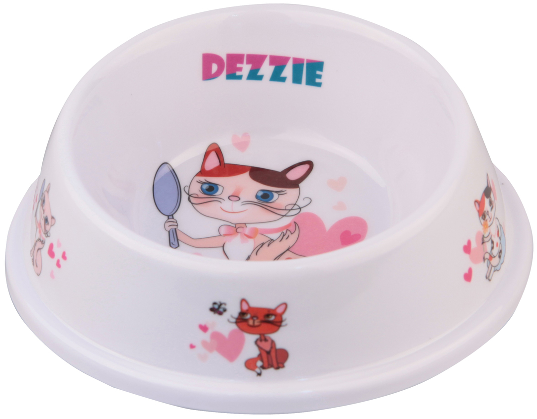 Enkelt skål til katte DEZZIE, plastik, pink, 0,15 L