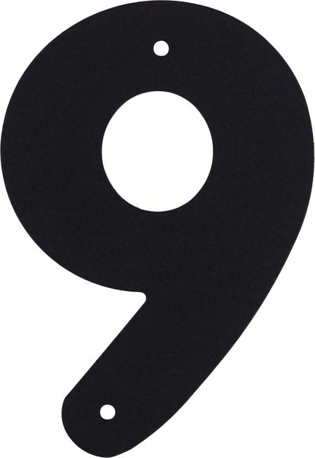 Number " 9" Larvij large color black