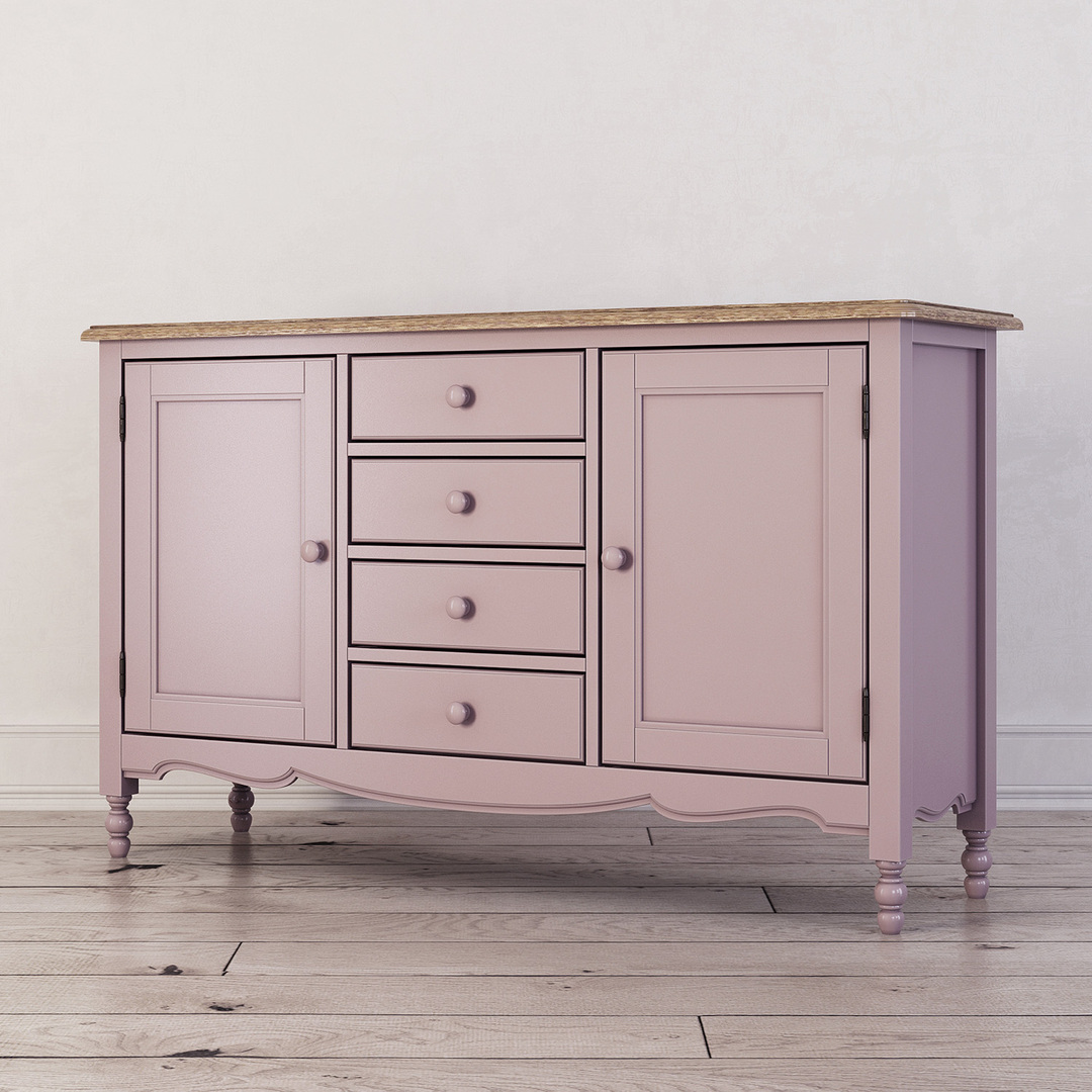 Double sideboard with four drawers Leblanc lavender