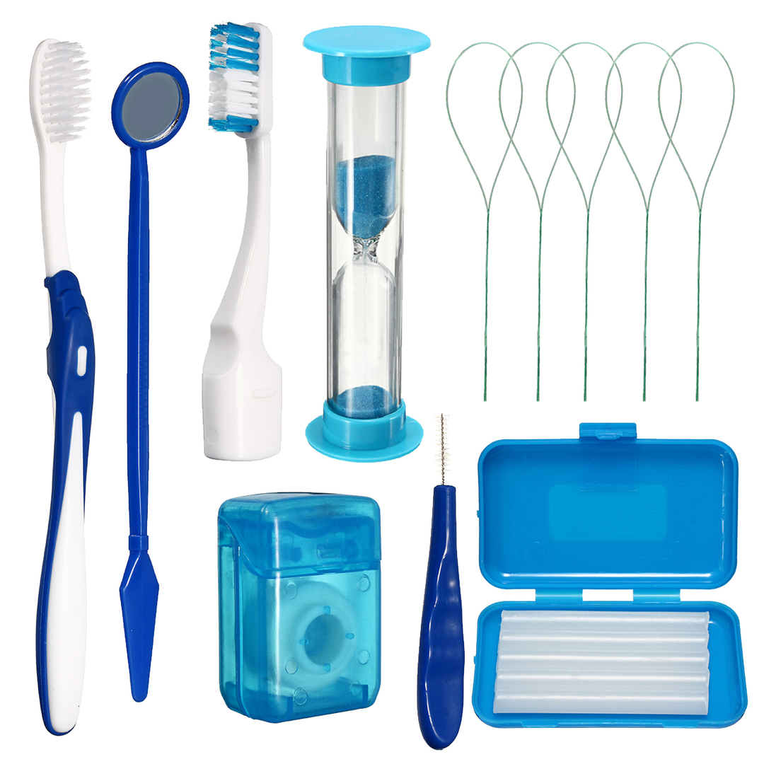 Dental Oral Care Kit Ortodontisk tand tandborste tandtråd vax vax spegel tandläkar kit