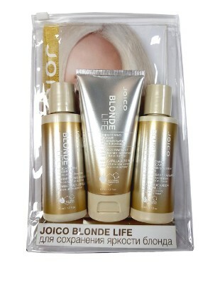 Kit da viaggio per mantenere la purezza e la luminosità del biondo Diamond Blond (shampoo, balsamo, maschera) / Blond Life 3*50 ml