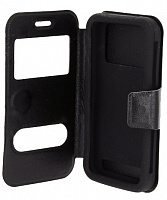 Universal case (size M) with window, with magnet closure, imitation leather (black)