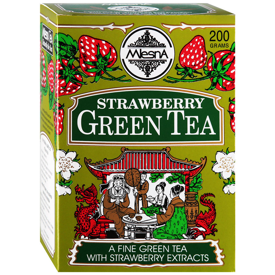 Mlesna zeleni čaj s okusom jagode 0,2 kg