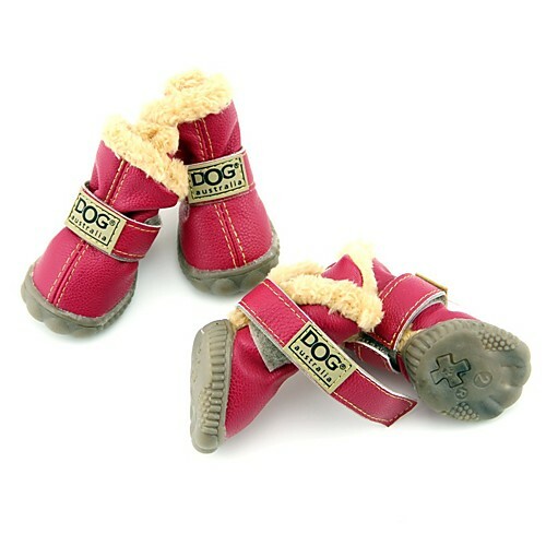 Čizme za pse i čizme Zimske čizme Vodootporne Održavaju toplo Moda Jednobojna Plava Ružičasta Tamno zelena za kućne ljubimce / zima