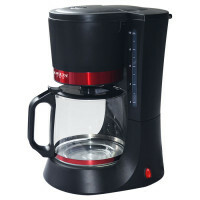 Elektrisch koffiezetapparaat Delta Lux DL-8152, 1200 ml, 680 W (zwart-rood)